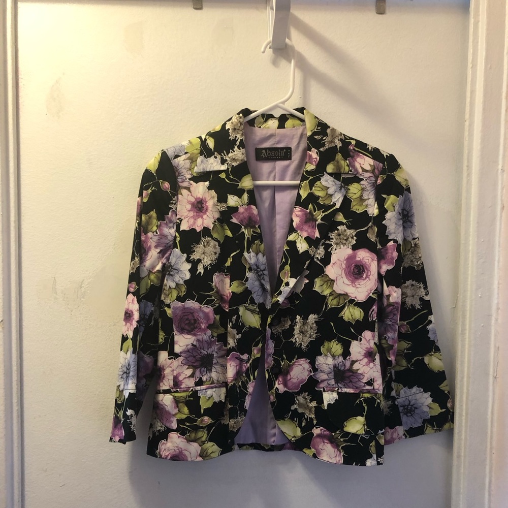 NEW  Paris Absolu Comfort French Designer floral blazer jacket, size 1